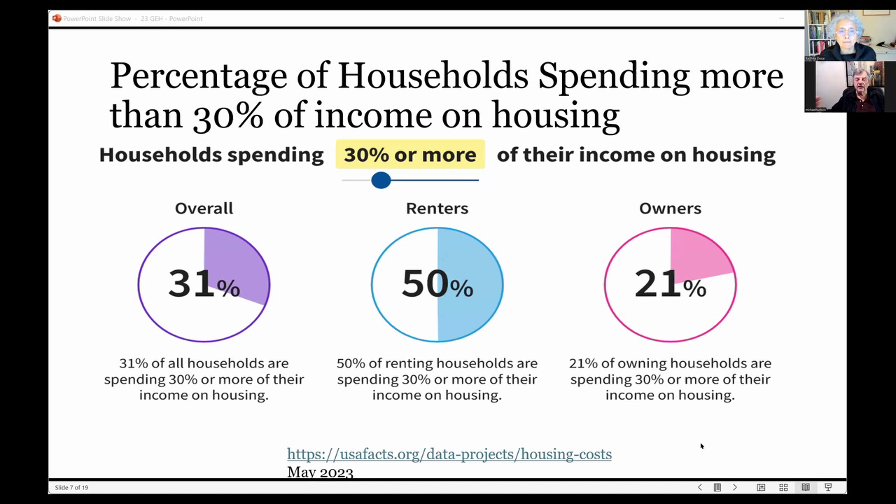 households spending 30 percent housing US