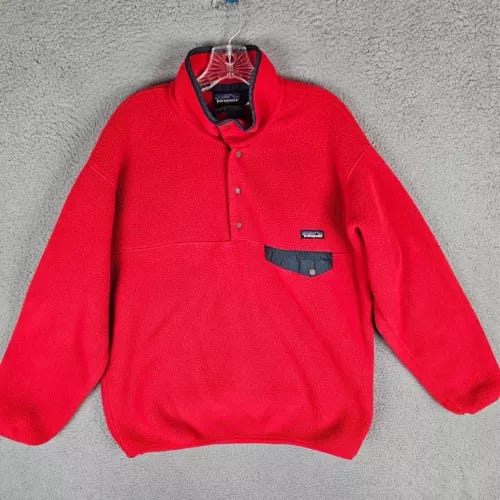 Patagonia Synchilla Snap T Size Large Fleece Pullover Vintage Men’s Red - Picture 1 of 9