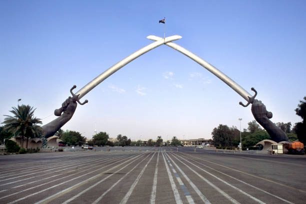 The Swords of Qadisiyah . Also Called The Hands of Victory. Baghdad. Iraq. Asia.