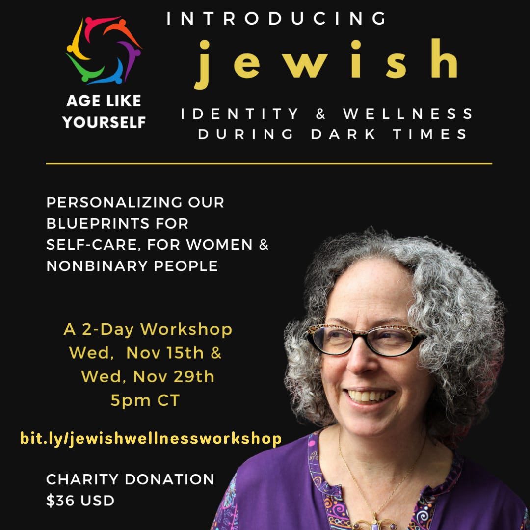 Flyer for Jewish Identity & Wellness During Dark Times, a 2-day workshop.