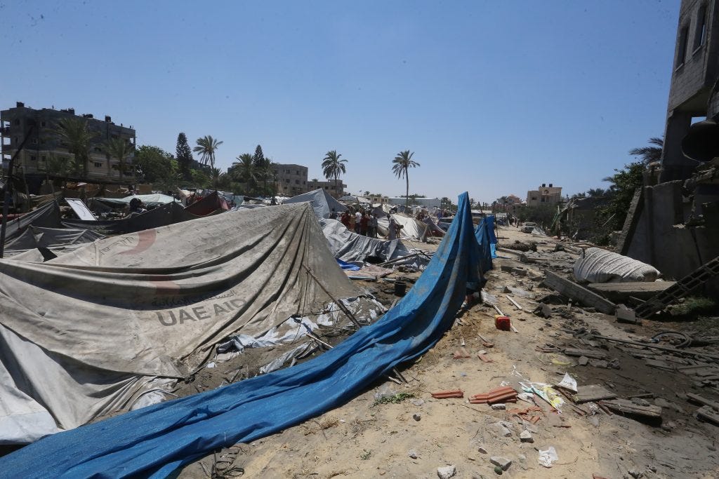 The aftermath of the Mawasi massacre, July 13, 2024. (Photo: Omar Ashtawy/APA Images)