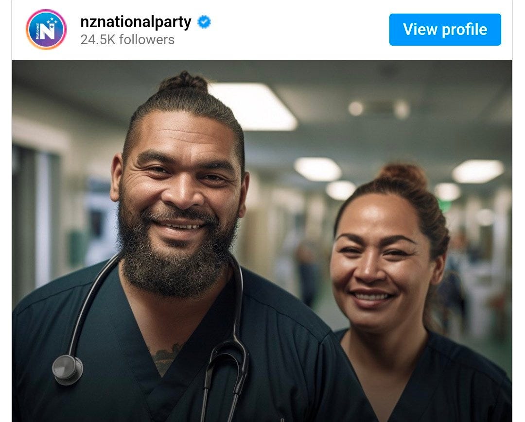 National Party ad with AI generated humans
