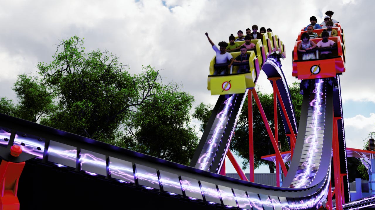 Kid Flash Cosmic Coaster at Six Flags