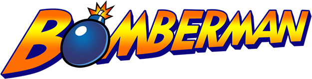 One of the various Bomberman logos used over the years, this one starting in 2005, back when Hudson Soft still existed. The "O" in Bomberman is a lit bomb.