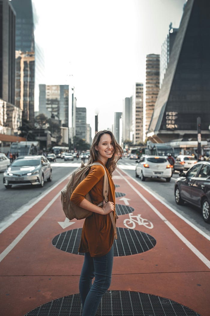 Young woman travelling