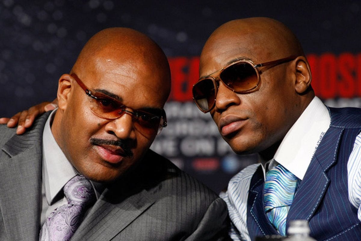 Floyd Mayweather Jr and Leonard Ellerbe have reportedly severed ties. (Photo by Ethan Miller/Getty Images)