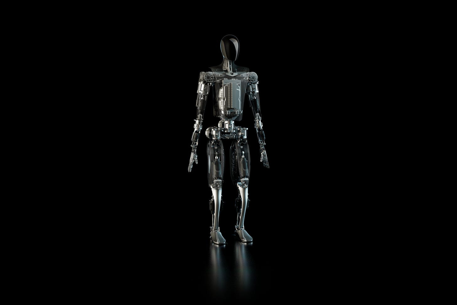 Image of TeslaBot on black background