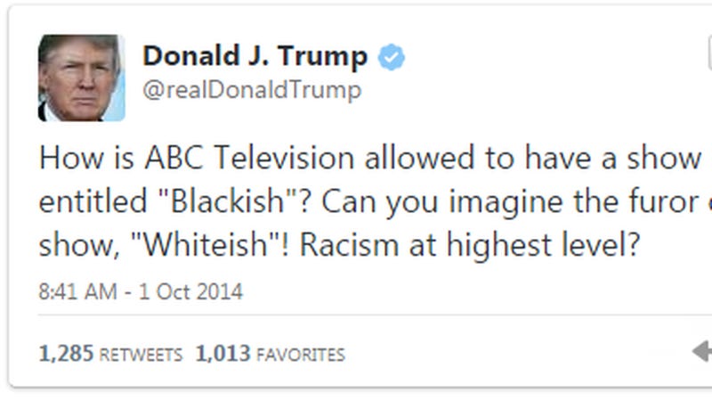 donald trump blackish tweet 2017