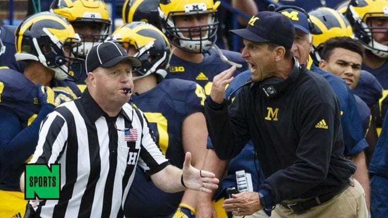 jim harbaugh going crazy with nfl ref