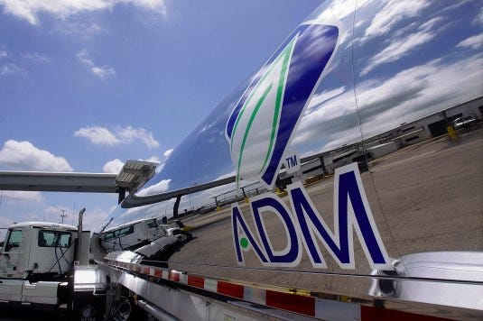 A tanker truck sits at the Archer Daniels Midland Company plant in Decatur, Illinois in 2009. ADM recently placed CFO Vikram Luthar on administrative leave due to an investigation of accounting practices in one of its key business units.