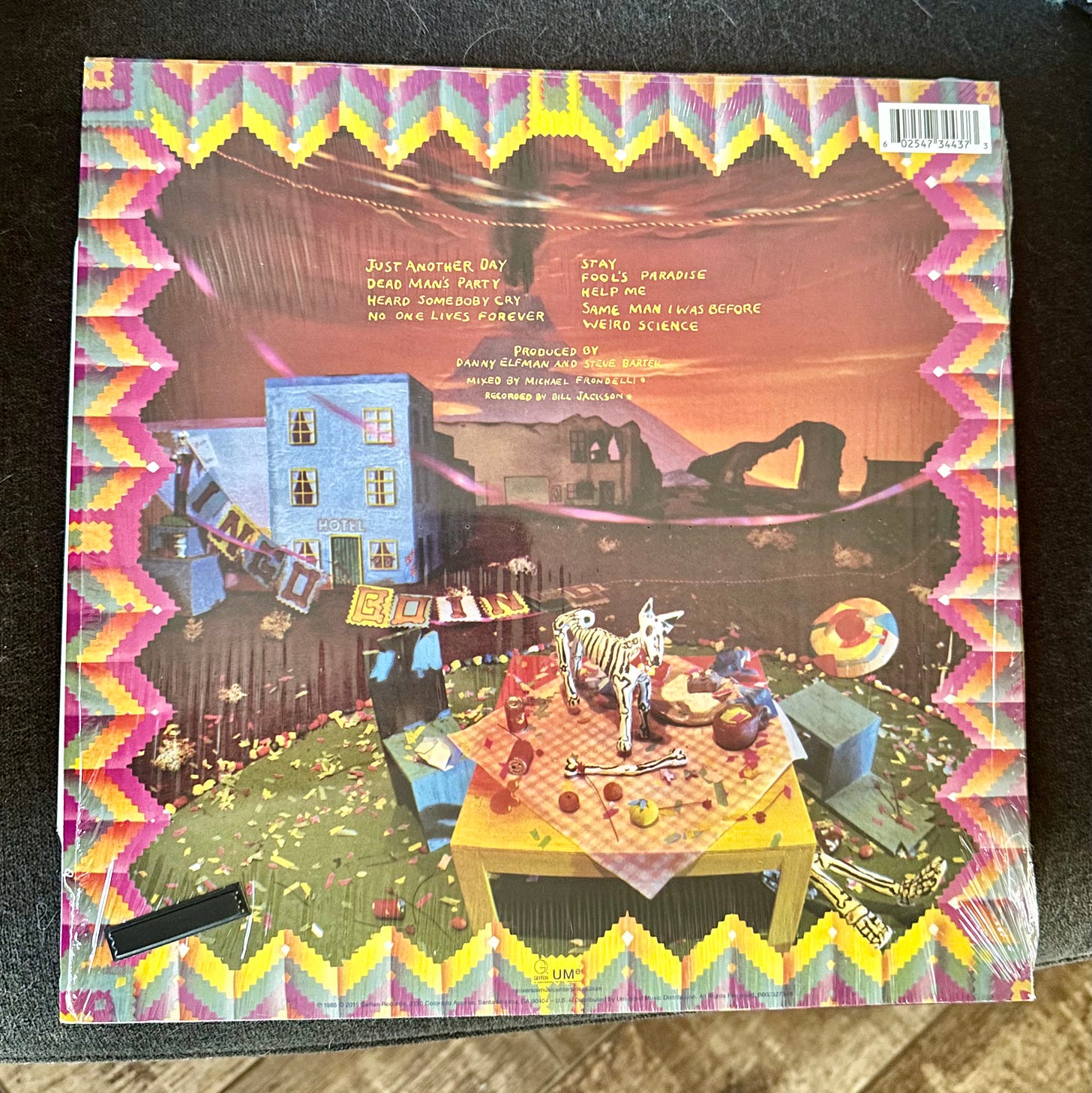 Back cover of Oingo Boingo's Dead Man's party