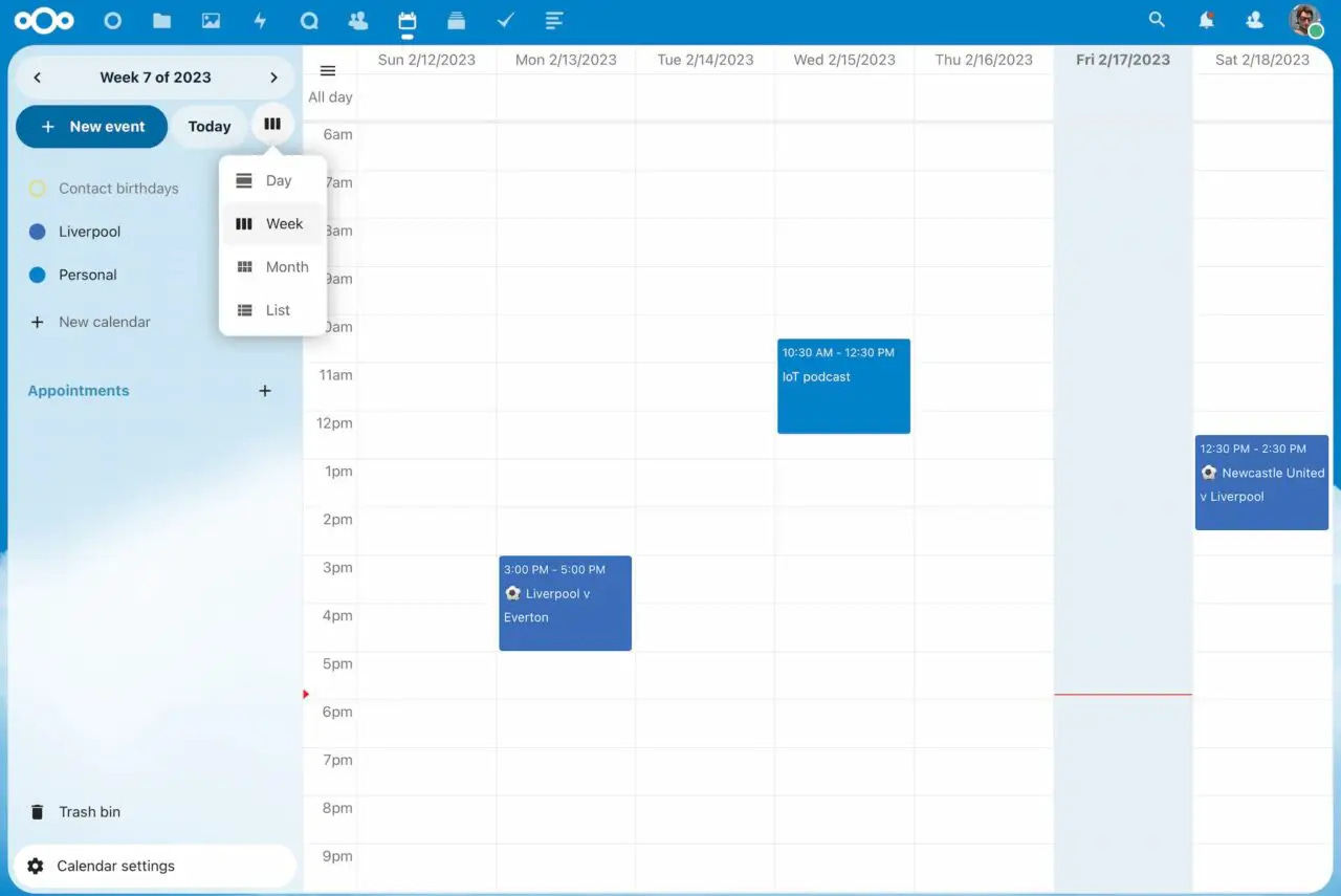 NextCloud calendar as a private alternative to Google services for Chromebooks