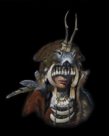This reconstruction shows the shaman in her full regalia. © State Office for Heritage Management and Archaeology Saxony-Anhalt, Karol Schauer.