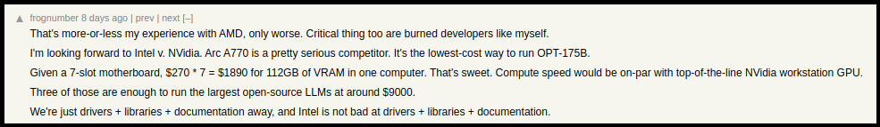 Criticism for ROCm on Hacker News