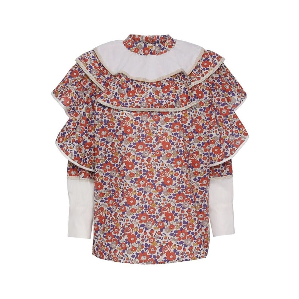 Holly Golightly Flower Flare Liberty Shirt - Red