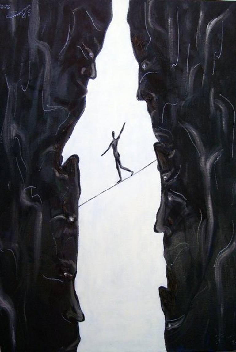 Crossing The Abyss Painting by Svetlana Vinokurtsev | Saatchi Art
