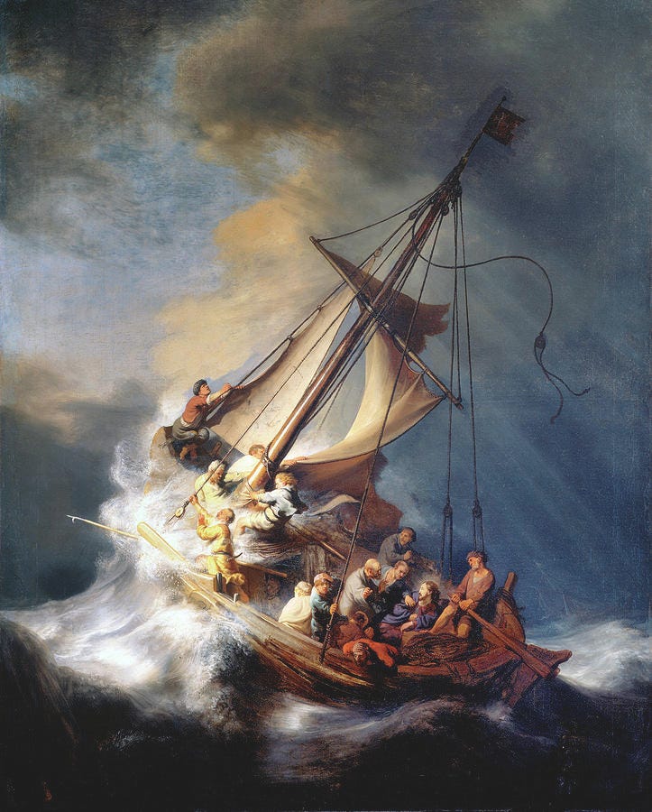 Christ and The Storm Painting by Rembrandt - Pixels
