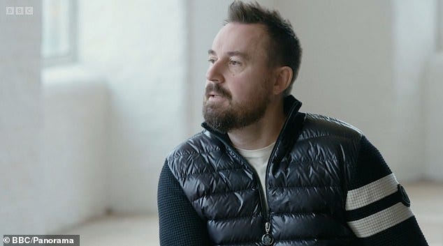 Martin Hibbert was paralysed during the Manchester bombings. He is pictured speaking to BBC Panorama