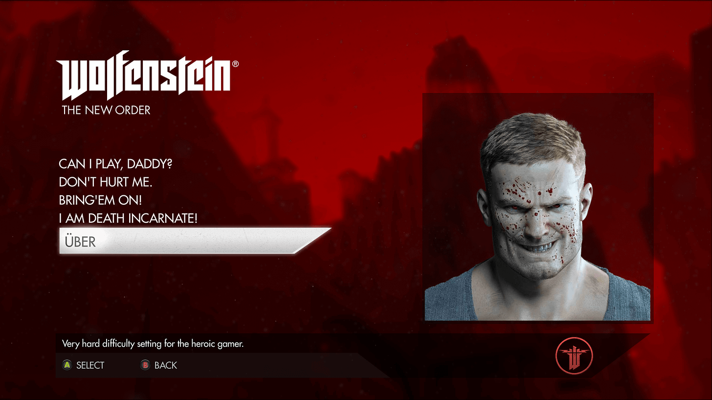 Just got the game from game pass and based only on the difficulty selection  screen im in love! : r/Wolfenstein