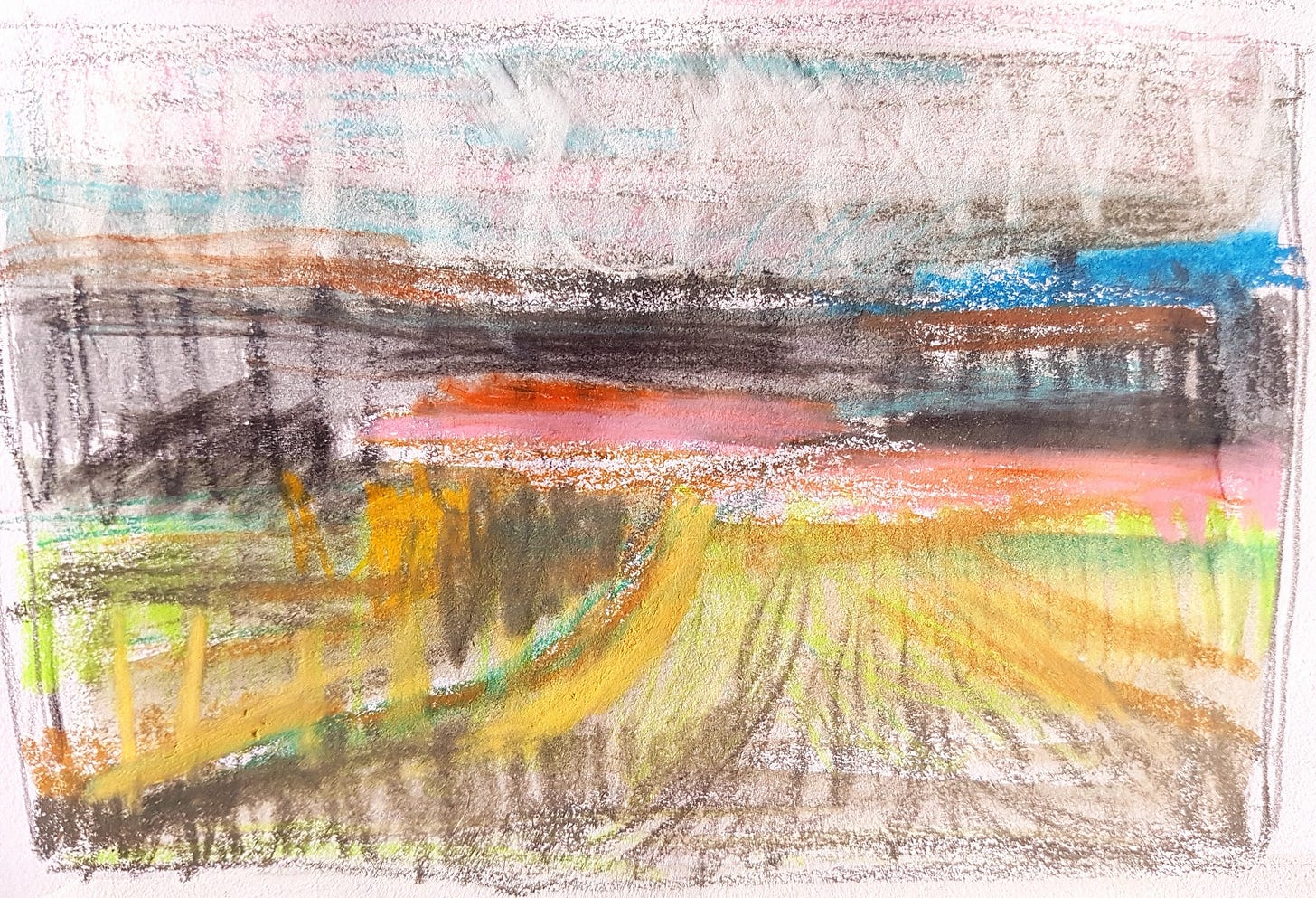 Pastel sketch landscape by Julia Laing