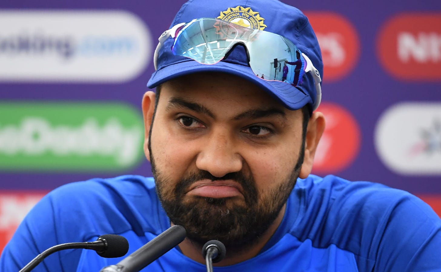 Rohit Sharma Impressed At A Press Conference - Indian Meme Templates
