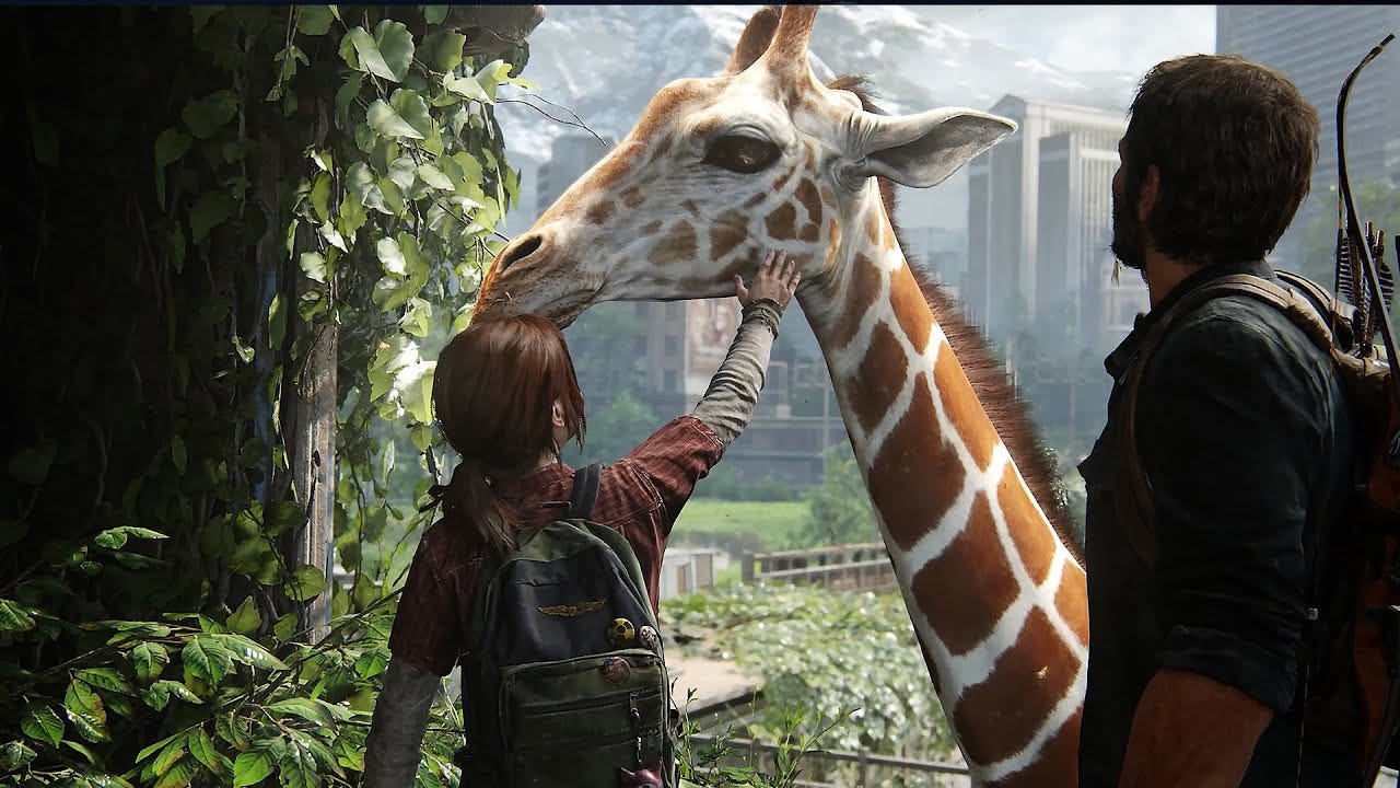 The Last Of Us Part 1 - Giraffe Scene - Joel and Ellie Emotional Moment