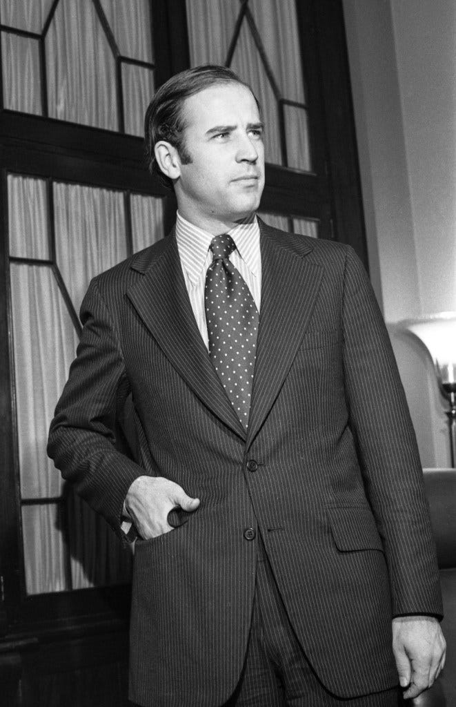 Democratic Senator-elect Joseph Biden, of Delaware is seen here after he took his oath of citizenship as he checks in at the office of the Secretary of the Senate in 1973.