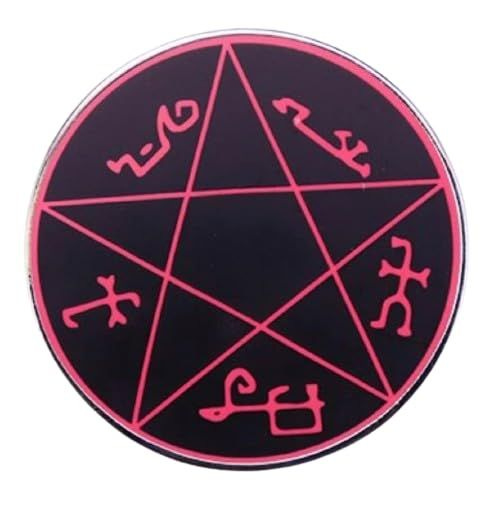 Supernatural Devil's Trap Sigil Demon Pentagram Symbol Circle 1.2" Enamel Pin Badge