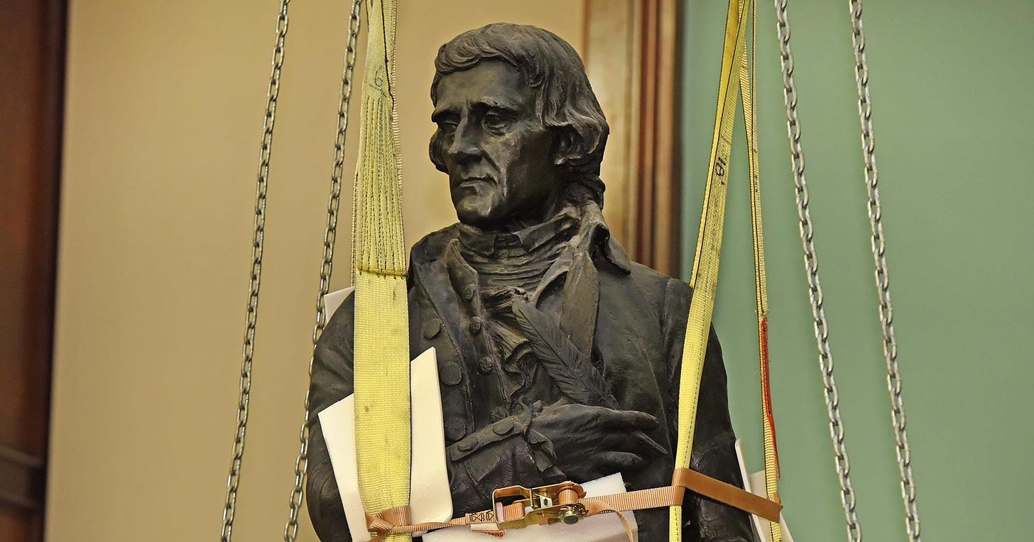 Thomas Jefferson Statue Removed From New York City Hall, Where It Stood ...