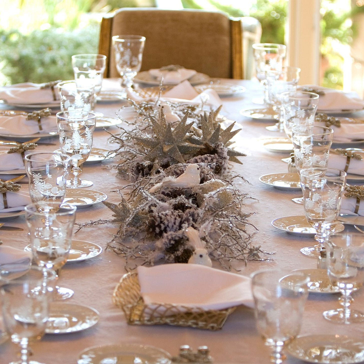 A beautiful holiday dinner table