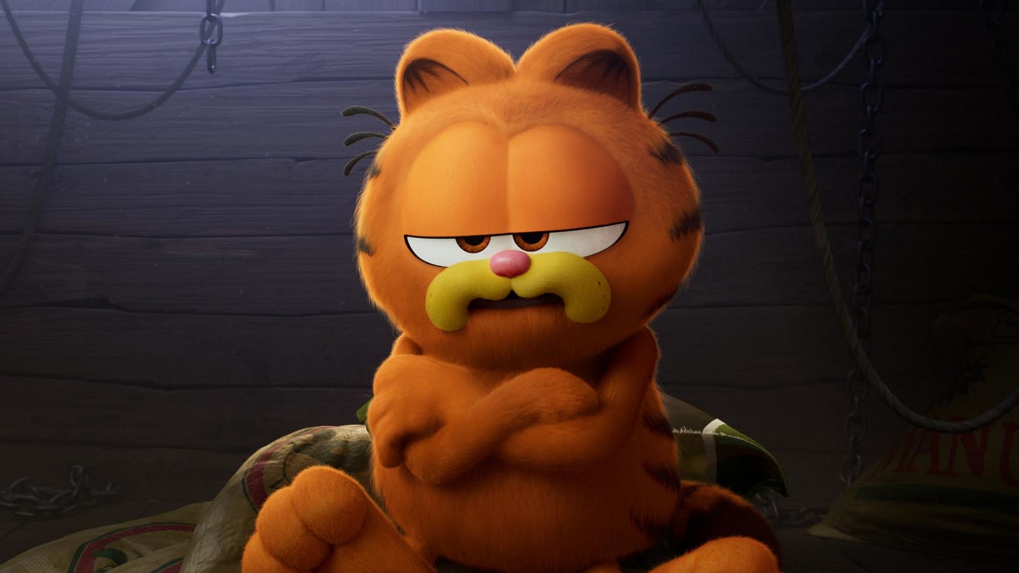 Chris Pratt voices the titular cat in The Garfield Movie
