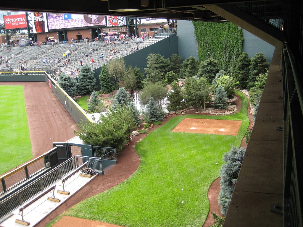 The Right Field Bullpen at Coors Field -- Denver, CO, July ...