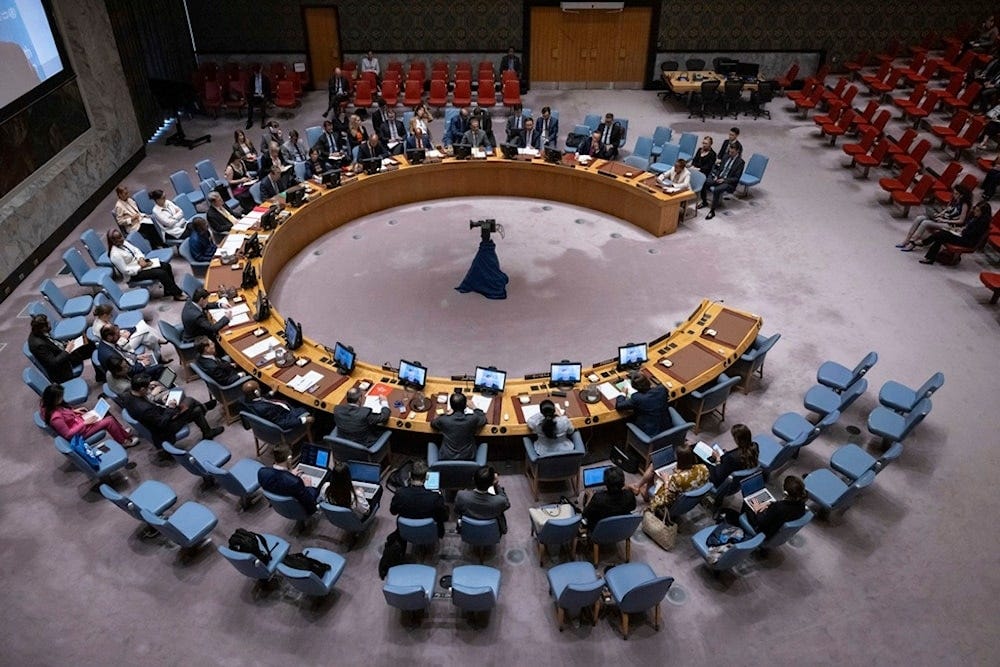 A general view shows U.N. Security Council meeting at United Nations headquarters, Thursday, Aug. 29, 2024. (AP)