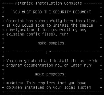 Output of the “make install” step