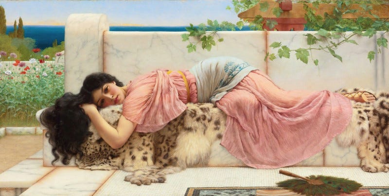 John William Godward's 1902 "When The Heart Is Young" - A Neo-Classical  Masterpiece