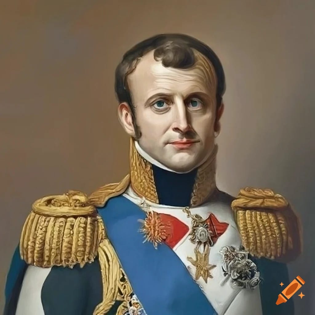 Portrait of emmanuel macron as napoleon 1st on Craiyon