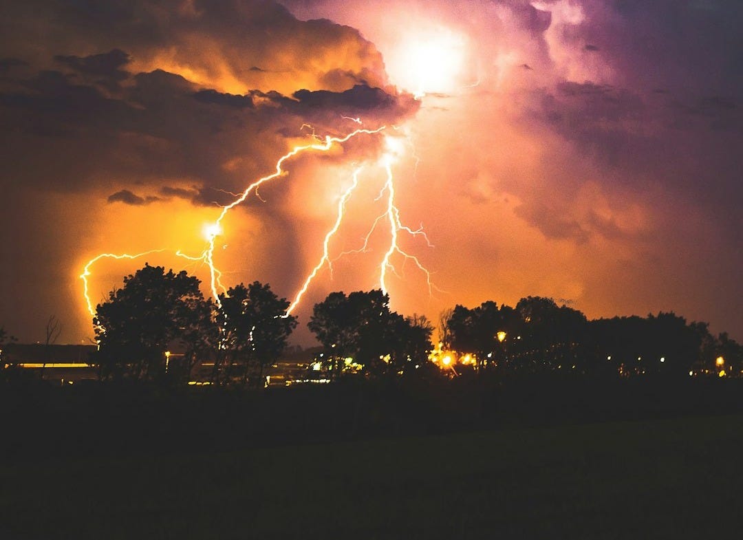 lightning strike at night