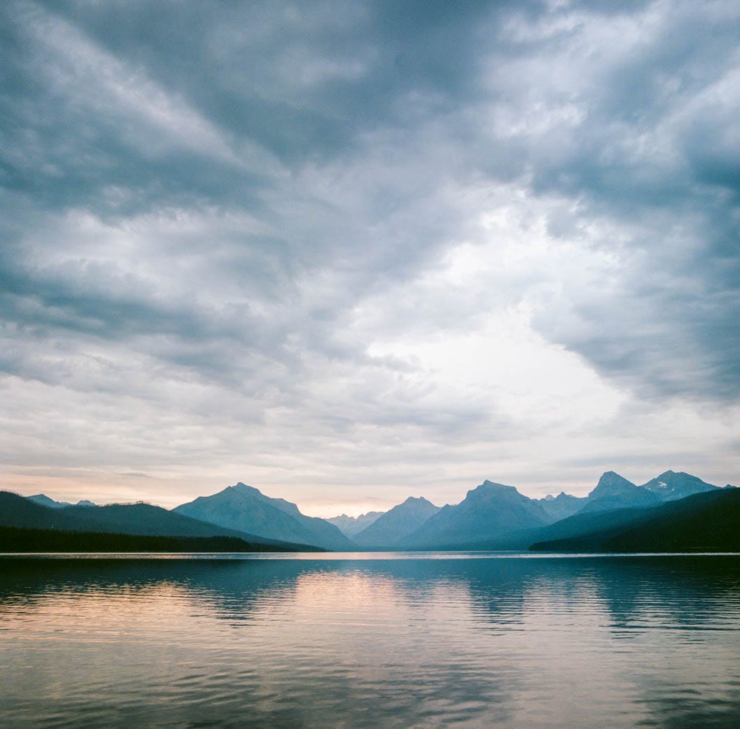 A photo of the same lake as above at a different time of day.