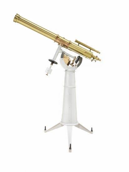 Photograph in color showing a telescope.