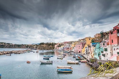 Stormy morning at Marina Corricella, Procida Italy - Fine Art Print