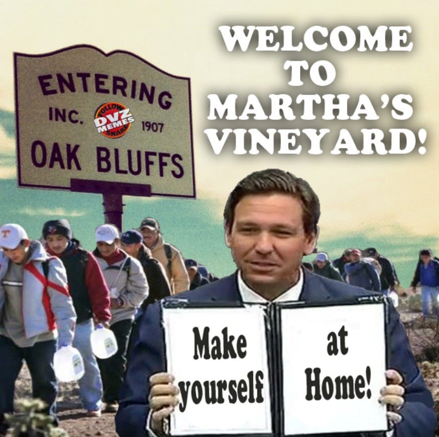 Image result from https://nbatitlechase.com/2022/09/16/photo-welcome-to-marthas-vineyard-make-yourself-at-home-ron-desantis-meme/