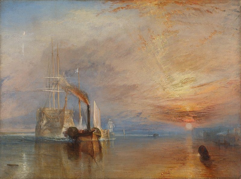 The Fighting Temeraire tugged to her last berth to be broken up, 1838