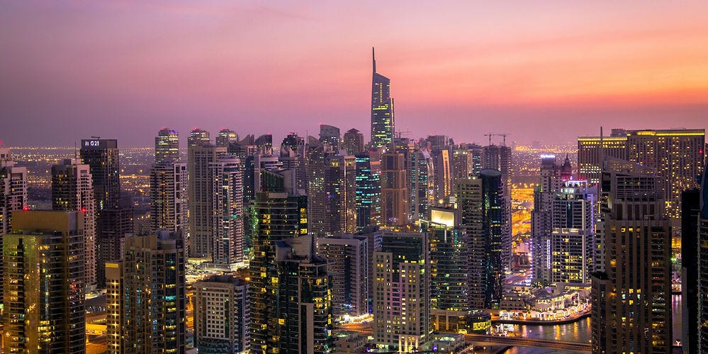 A skyline of Dubai