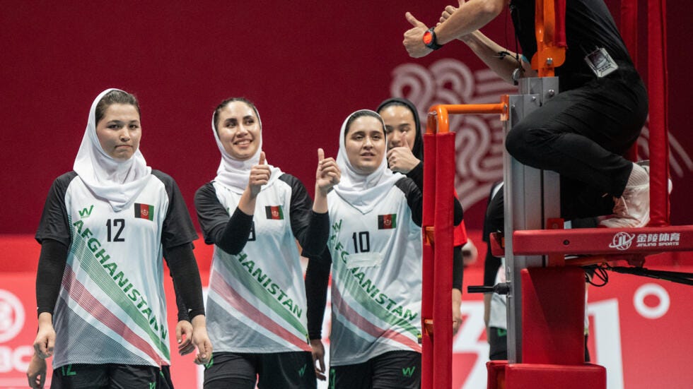 Afghanistan's women's  volleyball team pictured at the Asian Games