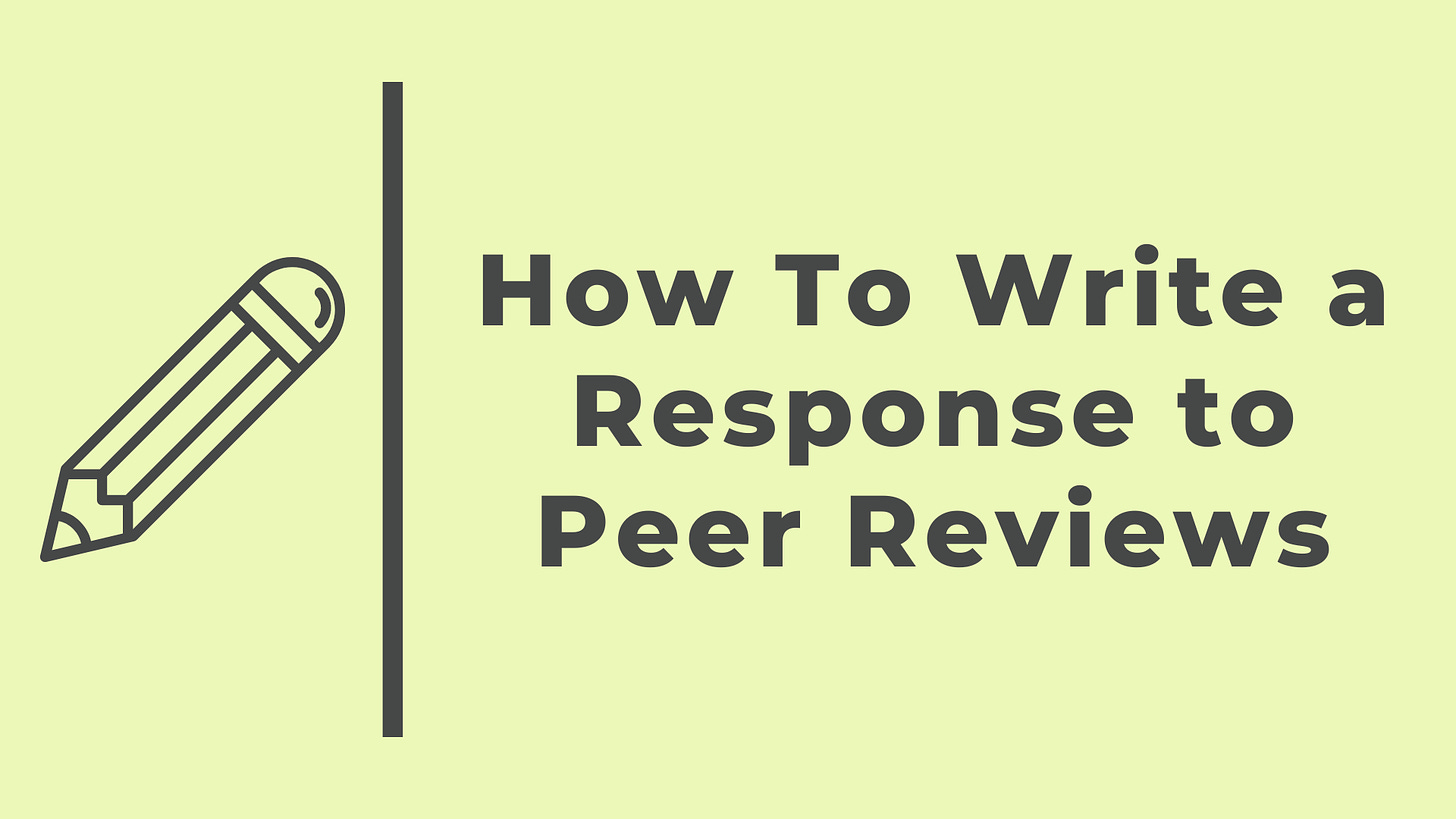 How to write a response to peer reviews