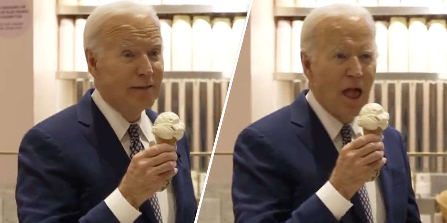 Internet Uneasy After Biden Talks Palestine With Ice Cream Cone