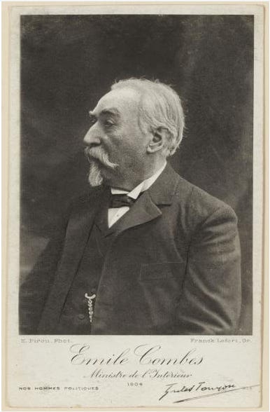 Portrait d’Emile Combes, ministre de l’Intérieur et artisan de la loi de 1905 sur la séparation de l’Eglise et de l’Etat