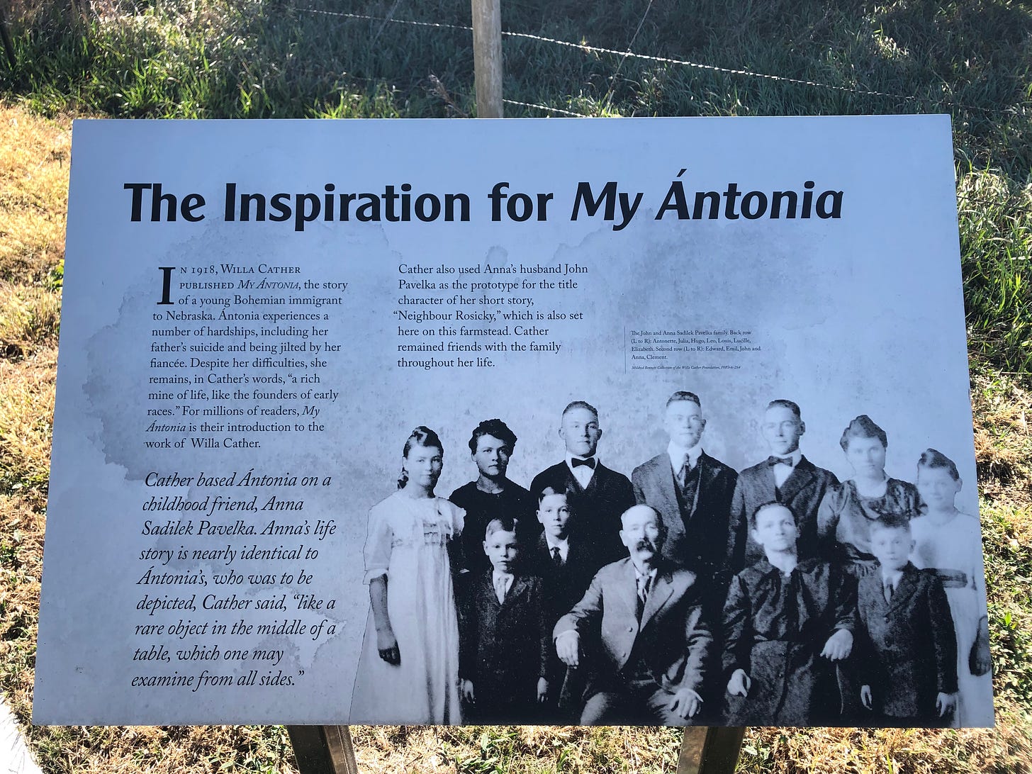 interpretive poster about the Pavelka family, inspiration for the Cuzak family in My Ántonia