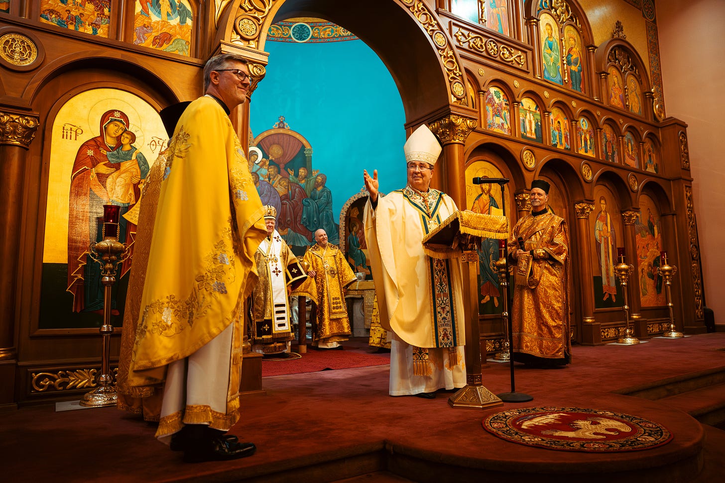 Bishop Robert Mark Pipta (l) is pictured at his episcopal ordination, Nov. 8, 2023.