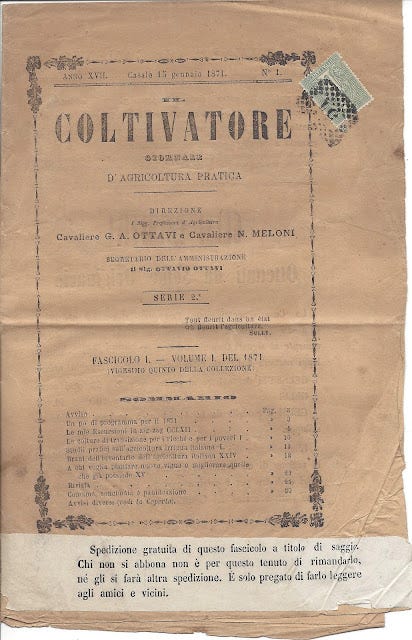 Promotional wrapper for Italian agricultural publication